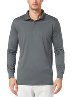 Long Sleeve Collared Neck Polo Shirt - Men's Polo shirt by Trendsi | Available at Handbags Specialist Headquarter