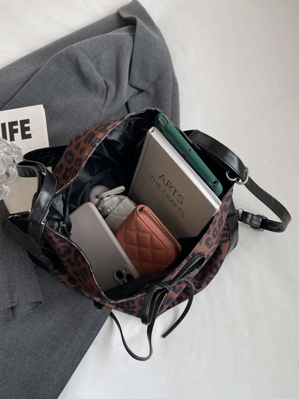 Leopard Dual Purpose Crossbody Bag - Crossbody Bag by Trendsi | Available at Handbags Specialist Headquarter