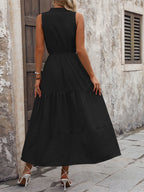 Notched Sleeveless Maxi Tank Dress - Maxi Dress by Trendsi | Available at Handbags Specialist Headquarter