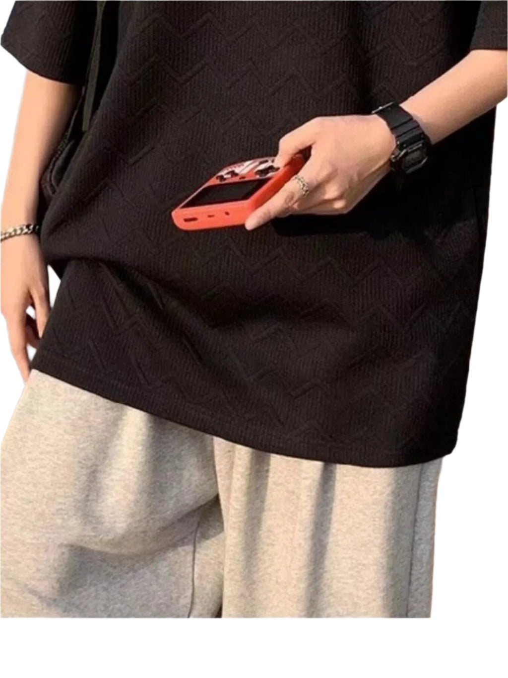 Men's Full Size Round Neck Half Sleeve T-Shirt Plus Size - Men's T-Shirt by Trendsi | Available at Handbags Specialist Headquarter