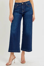 RISEN High Rise Crop Wide Jeans - Women / Jeans & Denim by Trendsi | Available at Handbags Specialist Headquarter