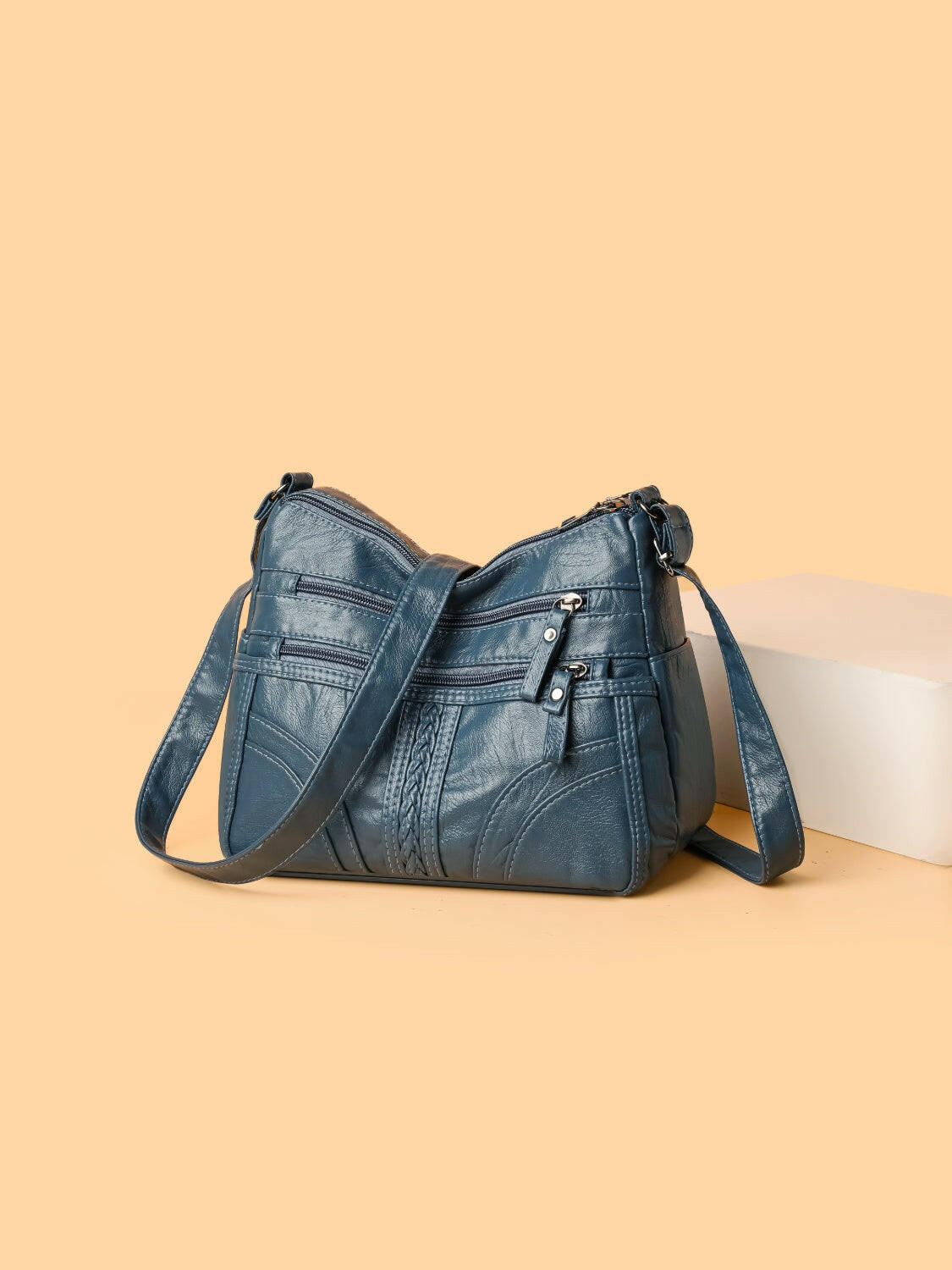 PU Leather Adjustable Strap Shoulder Bag - Shoulder Bags by Trendsi | Available at Handbags Specialist Headquarter