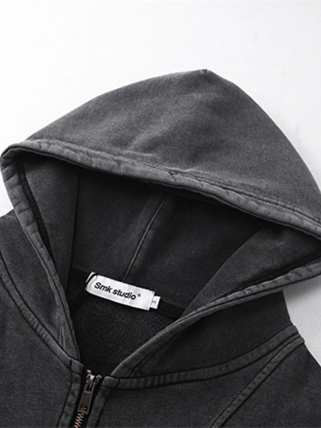 Men's Washed Zip Up Long Sleeve Hooded Jacket - Men's jackets by Trendsi | Available at Handbags Specialist Headquarter