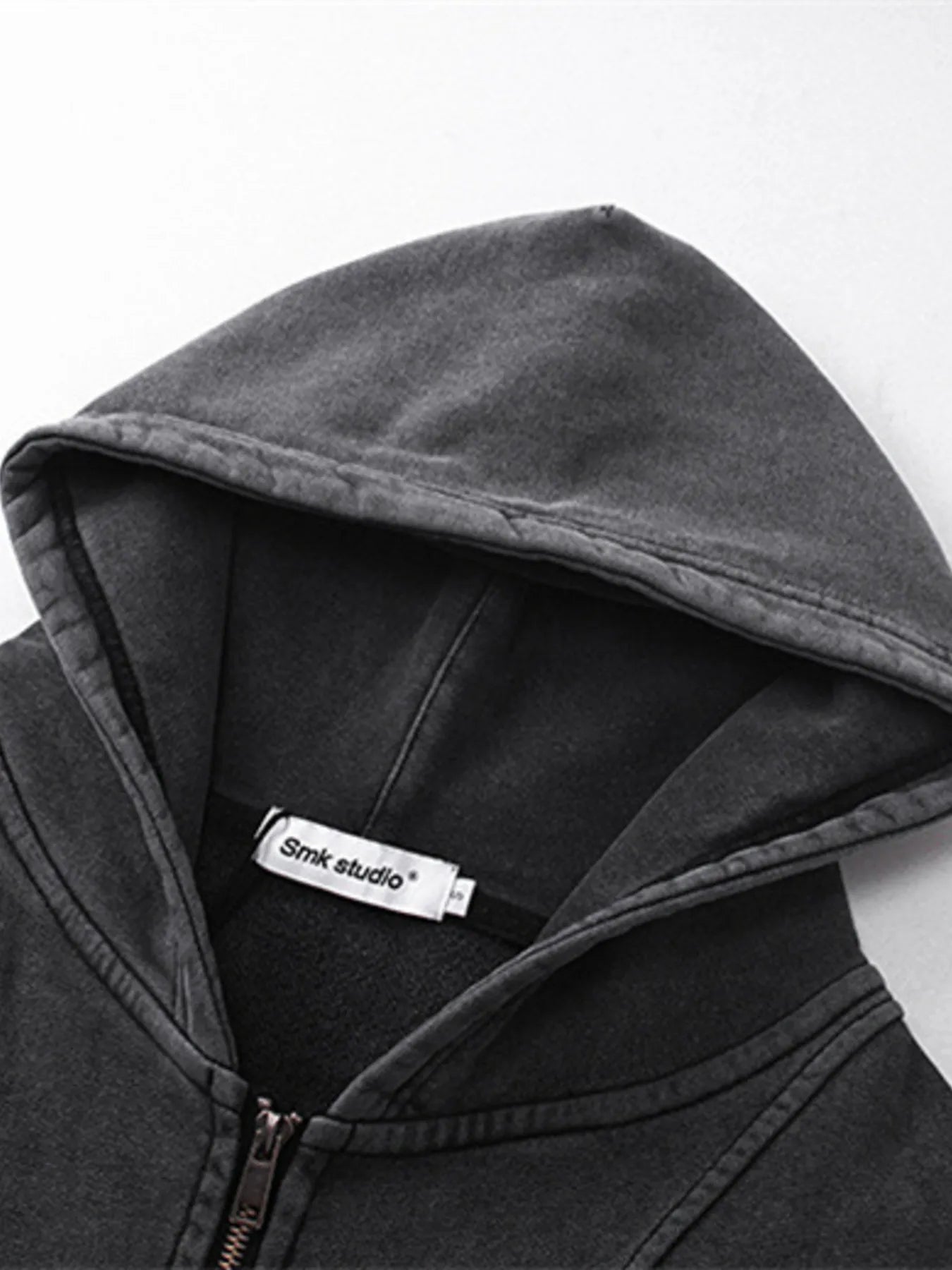 Men's Washed Zip Up Long Sleeve Hooded Jacket - Men's jackets by Trendsi | Available at Handbags Specialist Headquarter