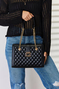 David Jones Quilted PU Leather Handbag - Handbags by Trendsi | Available at Handbags Specialist Headquarter