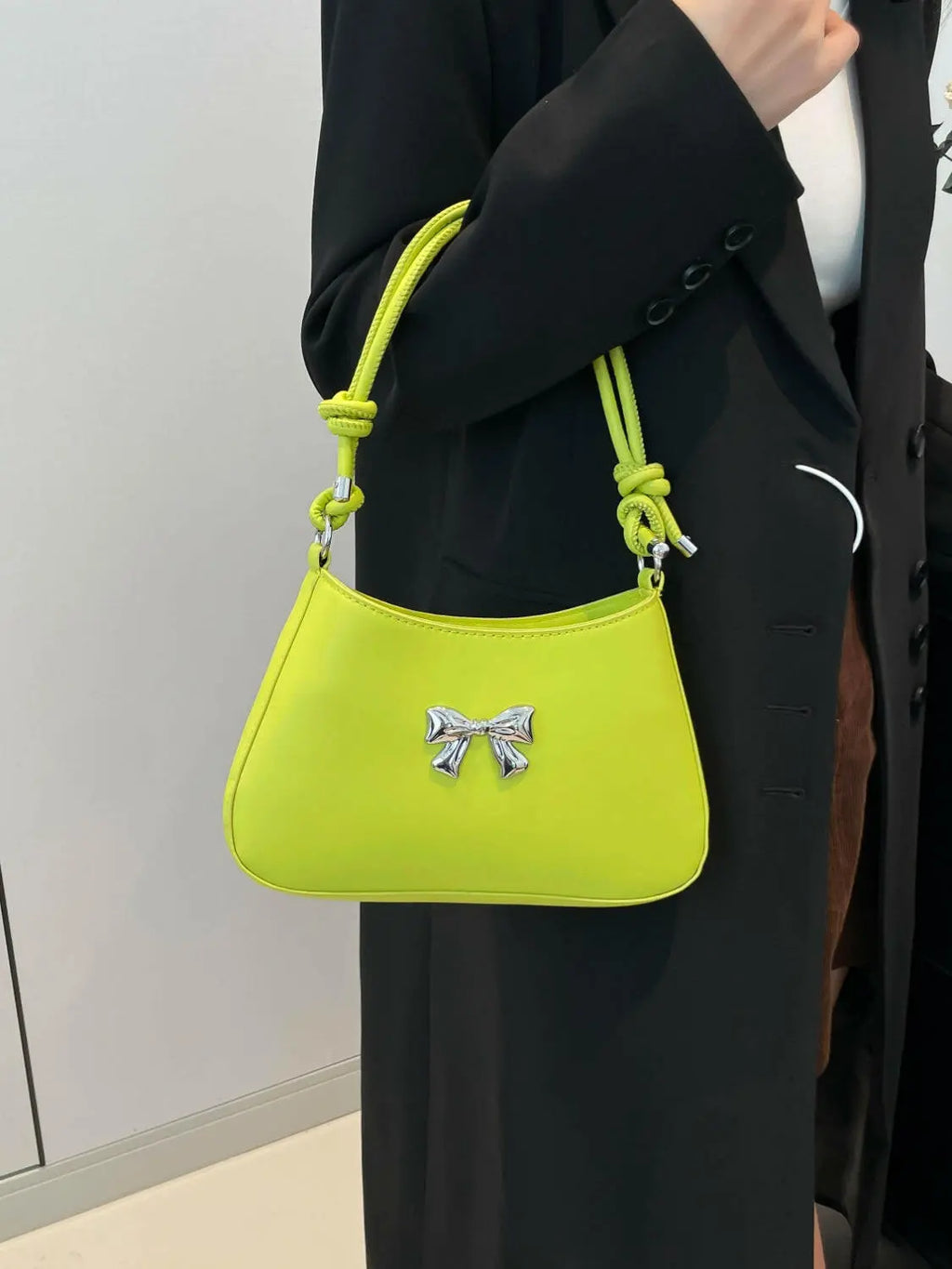 Bow PU Leather Knotted Strap Handbag - Tote Bag by Trendsi | Available at Handbags Specialist Headquarter