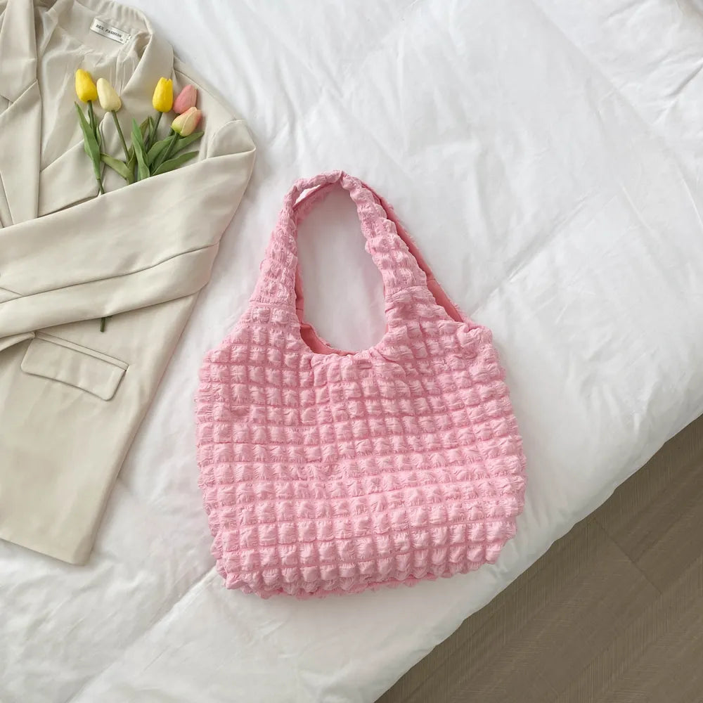 Ruched Polyester Large Handbag - Tote Bag by Trendsi | Available at Handbags Specialist Headquarter