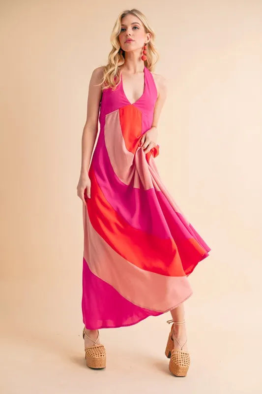 Aemi+Co Color Block Sleeveless Maxi Dress - Maxi Dress by Trendsi | Available at Handbags Specialist Headquarter