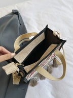 Vintage Embroidered Tassel Handbag with Canvas Strap - handbags by Trendsi | Available at Handbags Specialist Headquarter