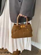 Suede Adjustable Strap Double-Use Handbag - handbags by Trendsi | Available at Handbags Specialist Headquarter