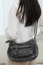 Adjustable Strap Denim Crossbody Bag - Handbags by Trendsi | Available at Handbags Specialist Headquarter