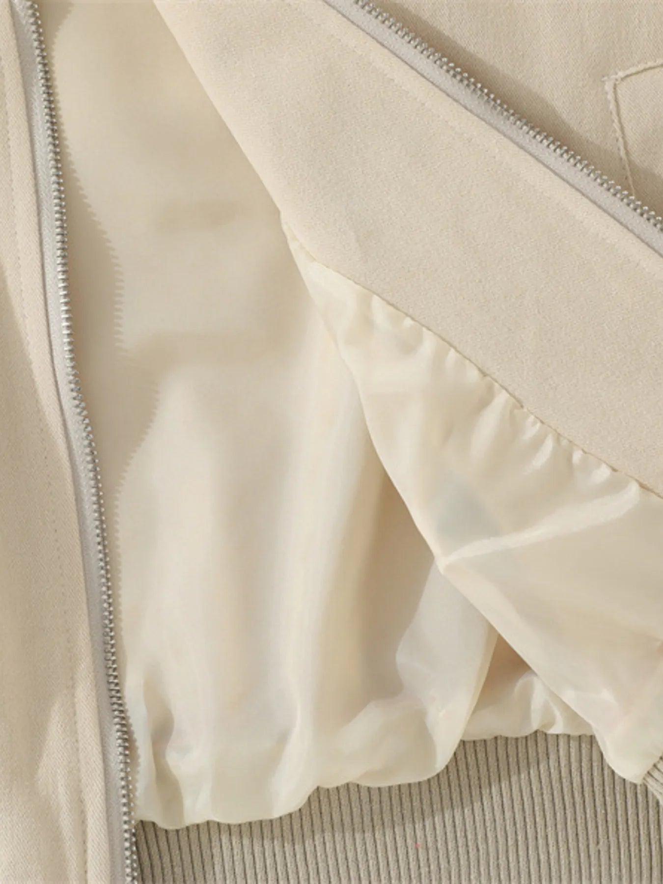 Men's Striped Hem Zip Up Jacket - Men's jackets by Trendsi | Available at Handbags Specialist Headquarter