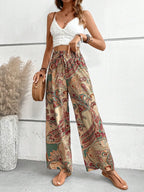 Printed Wide Leg Pants - Women Pants by Trendsi | Available at Handbags Specialist Headquarter