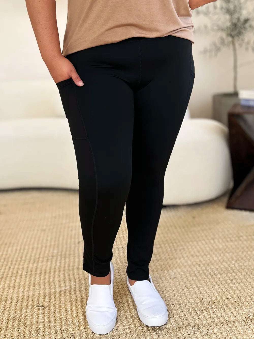Wide Waistband Sports Leggings - Leggings by Trendsi | Available at Handbags Specialist Headquarter