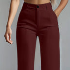 Chic High-Waist Wide Leg Pants - Daily Wear Essential
