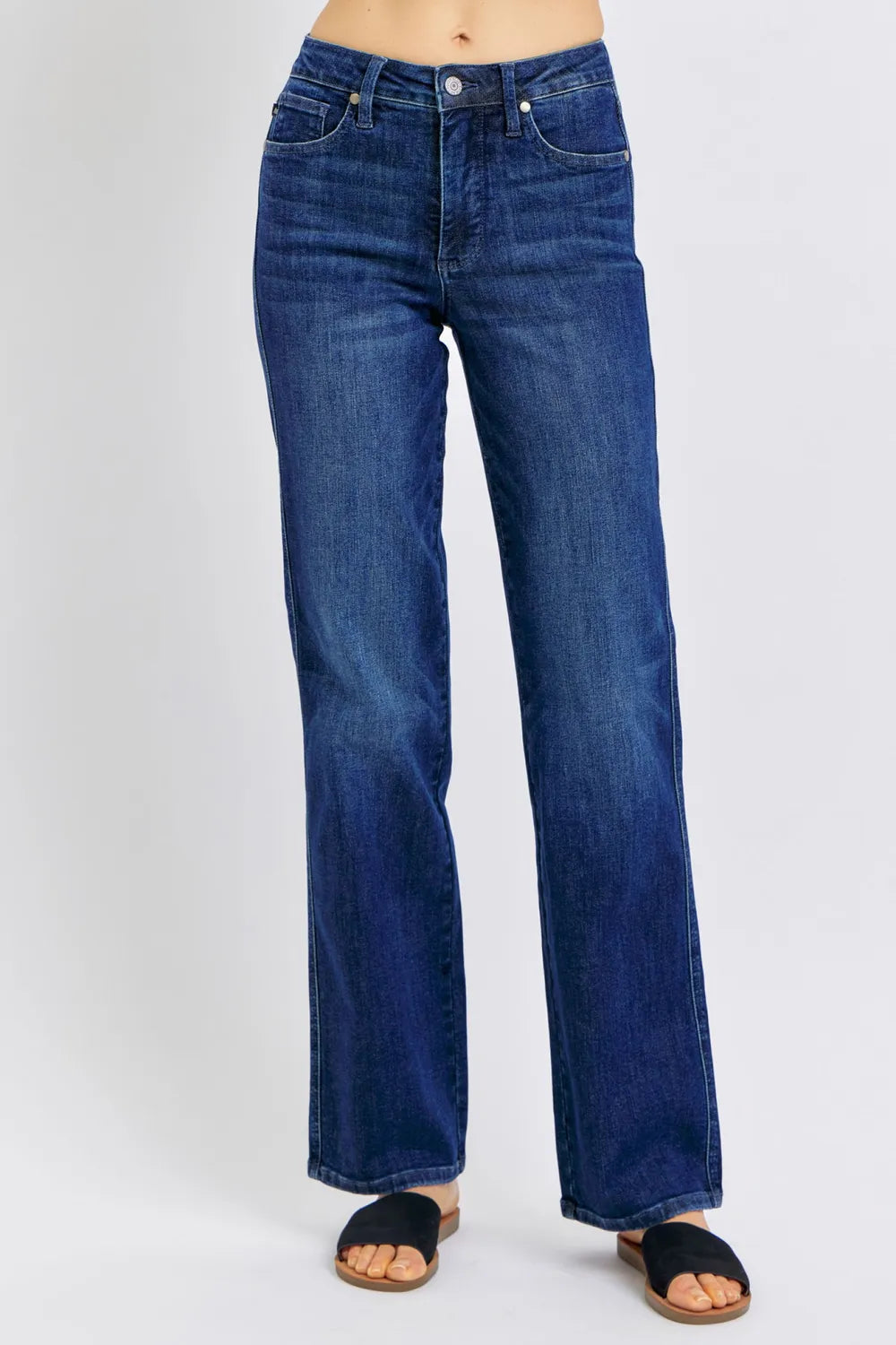 Judy Blue Full Size Tummy Control Straight Jeans Plus Size - Women / Jeans & Denim by Trendsi | Available at Handbags Specialist Headquarter