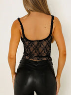 Lace Cami Top with Frill Straps - Tops by Trendsi | Available at Handbags Specialist Headquarter