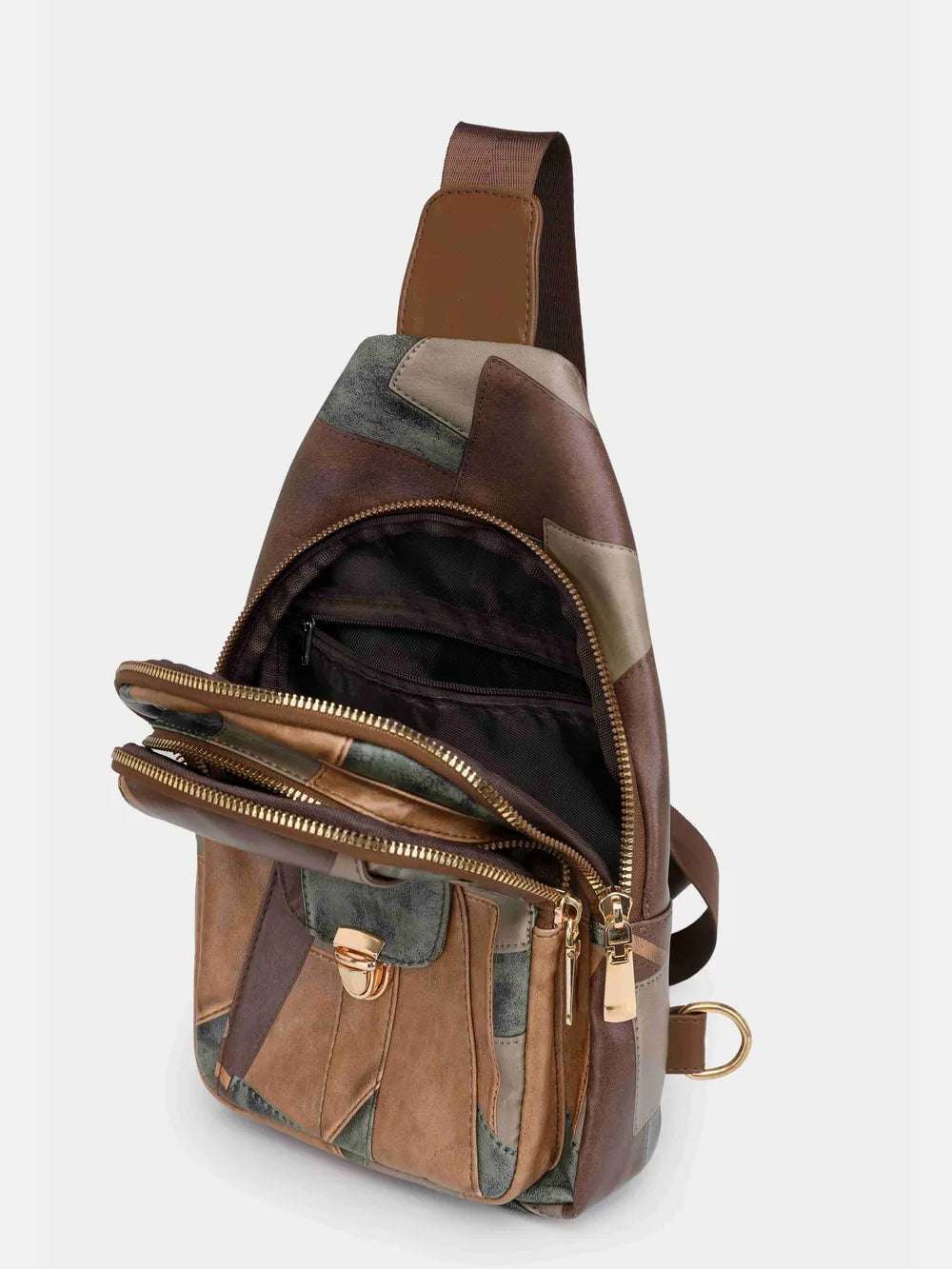 PU Leather Color Block Crossbody Bag - Crossbody Bag by Trendsi | Available at Handbags Specialist Headquarter