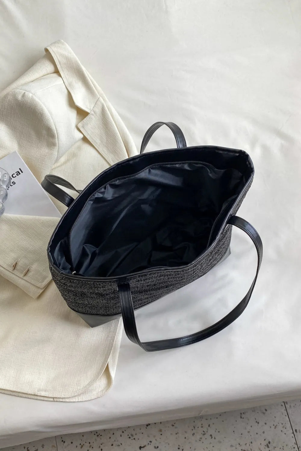 PU Leather Straps Large Tote Bag - Tote Bag by Trendsi | Available at Handbags Specialist Headquarter