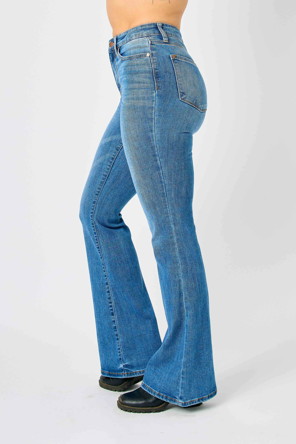 Judy Blue Full Size Hw Classic Flare Jeans Plus Size - Women / Jeans & Denim by Trendsi | Available at Handbags Specialist Headquarter