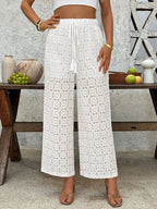 Lace Wide Leg Pants - Women Pants by Trendsi | Available at Handbags Specialist Headquarter