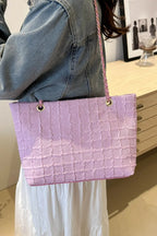 Polyester Texture Chain Tote bag - Tote Bag by Trendsi | Available at Handbags Specialist Headquarter