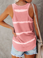 Full Size Striped Round Neck Tank Top Plus Size - Tops by Trendsi | Available at Handbags Specialist Headquarter