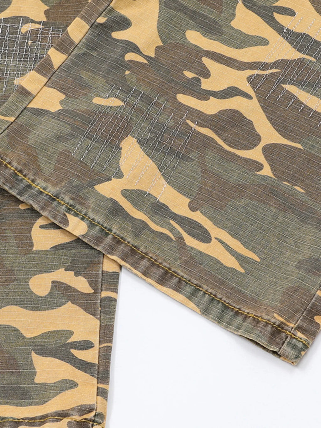 Men's Full Size Distressed Denim Jeans with Camo Patchwork Detailing Plus Size - Women / Jeans & Denim by Trendsi | Available at Handbags Specialist Headquarter