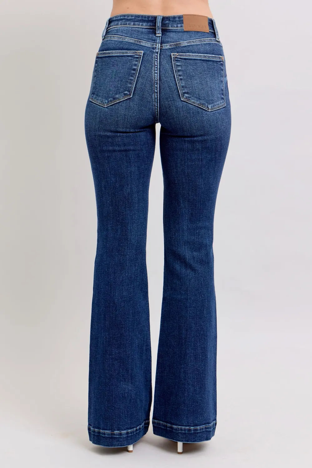 Judy Blue Full Size High Rise Flare Jeans with Pockets Plus Size - Women / Jeans & Denim by Trendsi | Available at Handbags Specialist Headquarter