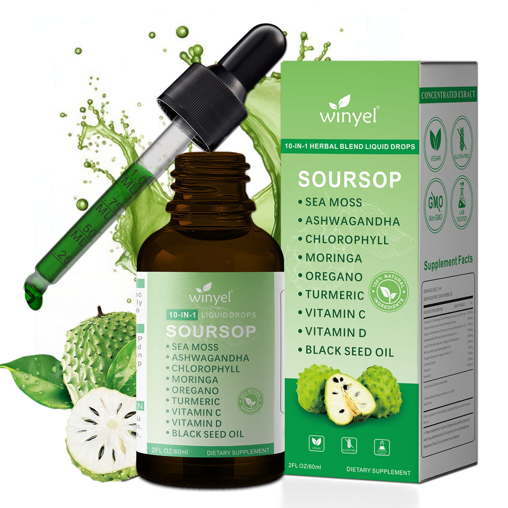 Soursop Drops 10-in-1 Herbal Extracts, 2 Fl Oz
