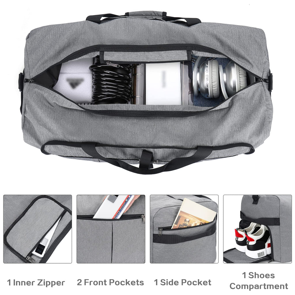 120L Foldable Waterproof Travel Duffel Bag with Shoe Compartment