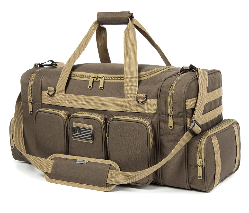 K-Cliffs Heavy Duty Tactical Range Duffel Quality Gear Travel Sports Gym Equipment Bag Military Molle Lockable Zippers with US Flag Patch 27 Inch Black – ##variant## 