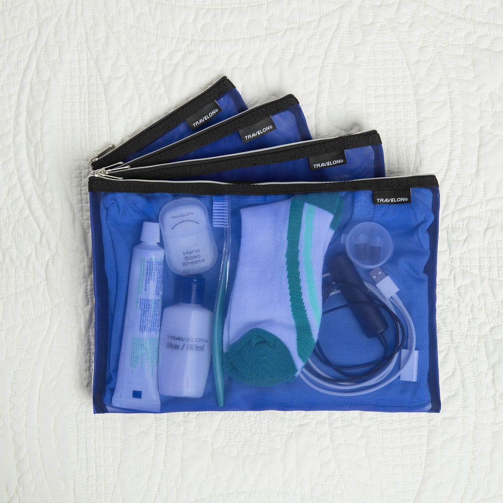 Travelon Gray Mesh Pouches Set of 4 - Compact & Versatile -  by Handbags Specialist Headquarter | Available at Handbags Specialist Headquarter