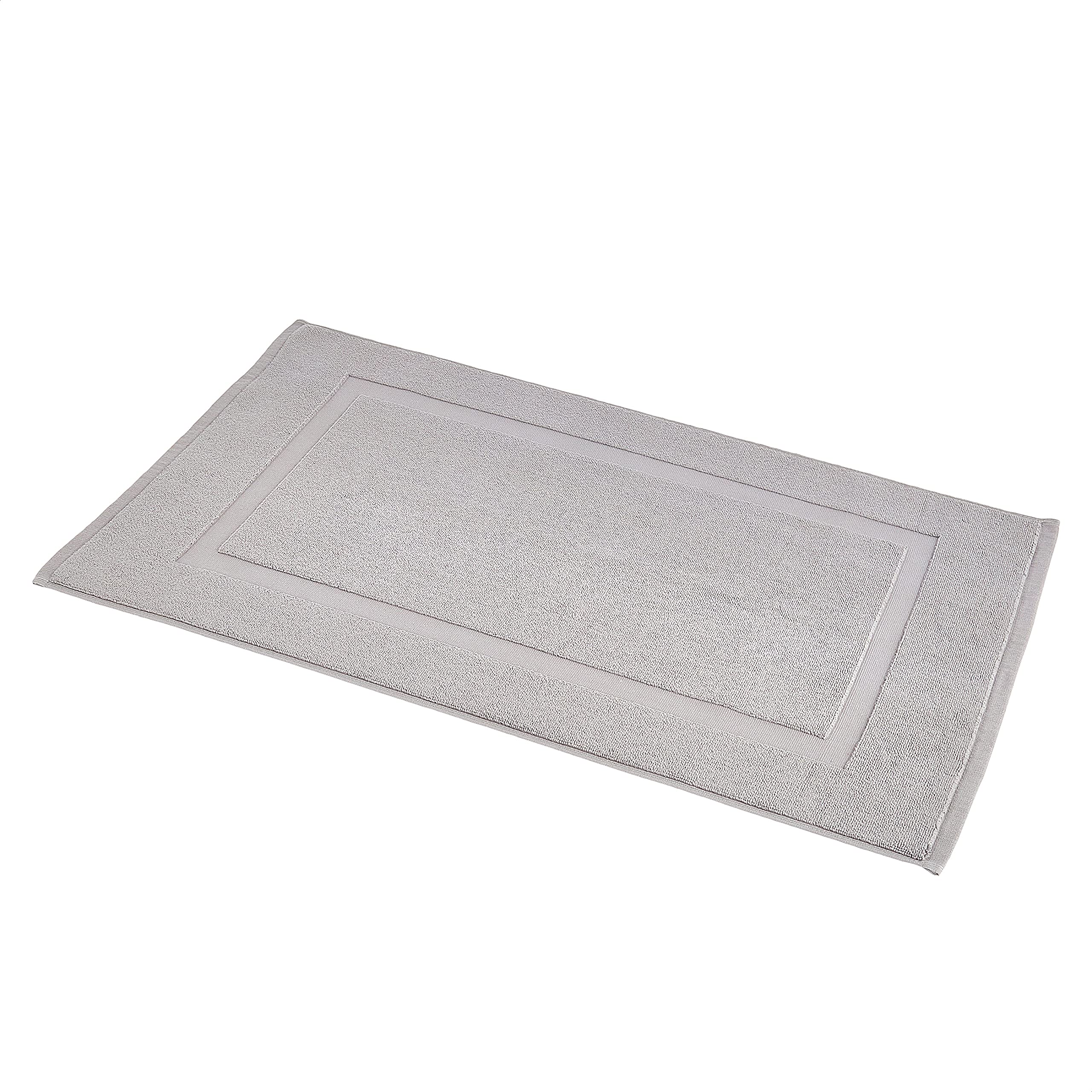 Soft Silver Banded Bath Rug Mat - Decor by Handbags Specialist Headquarter | Available at Handbags Specialist Headquarter