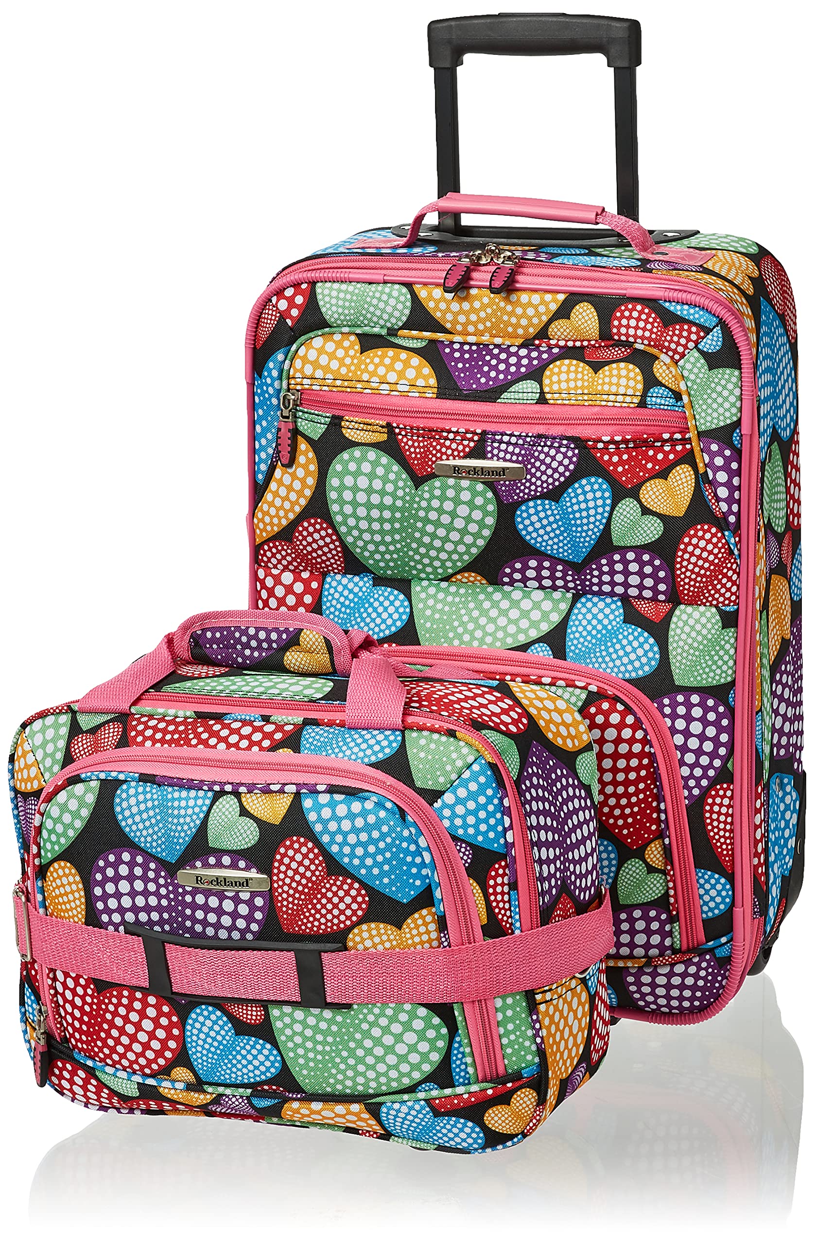 Rockland Expandable Dot Luggage Set - 2 Piece -  by Handbags Specialist Headquarter | Available at Handbags Specialist Headquarter