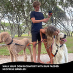 RhinoGrip Aqua: Double Handle Reflective Dog Leash -  by Handbags Specialist Headquarter | Available at Handbags Specialist Headquarter