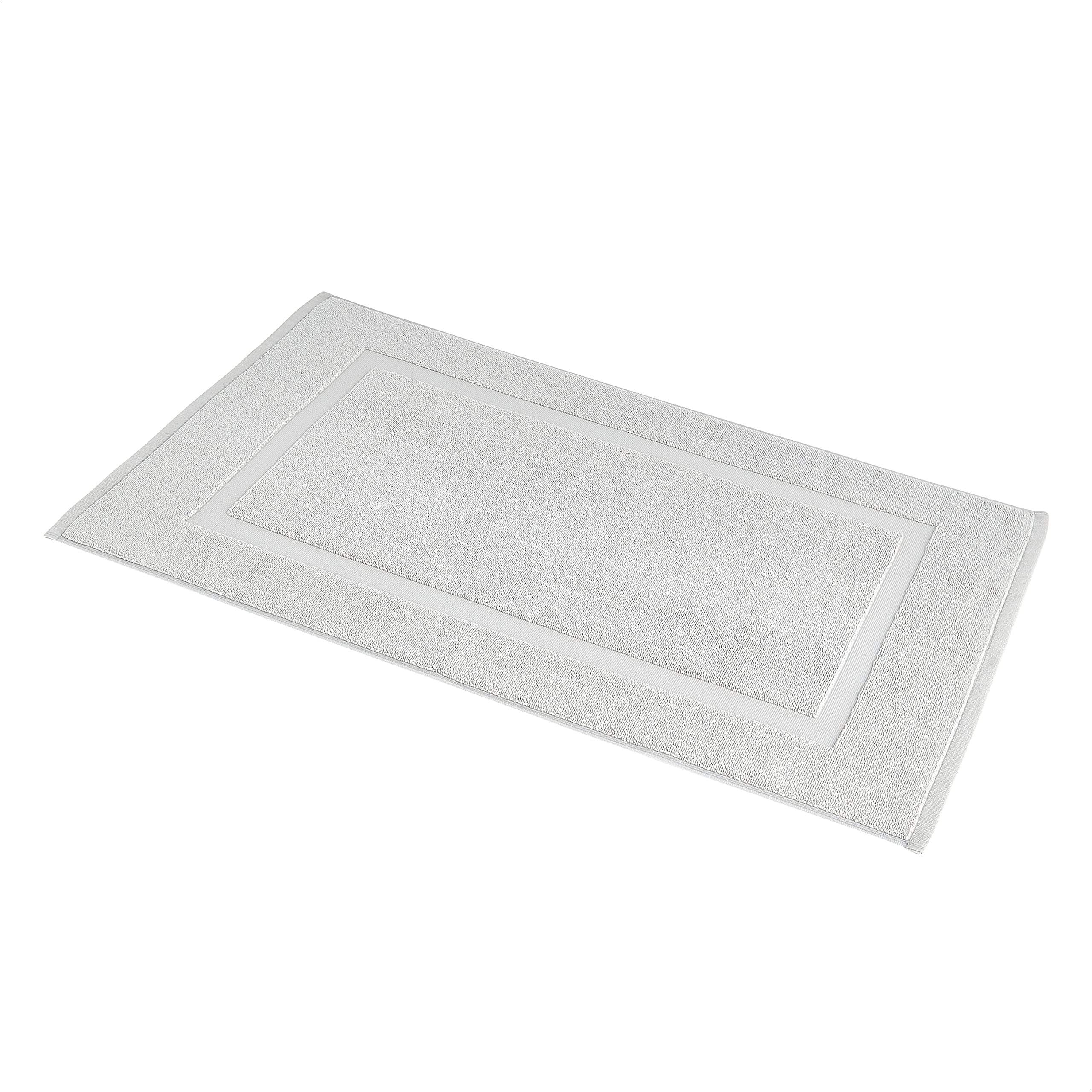 Soft Silver Banded Bath Rug Mat - Decor by Handbags Specialist Headquarter | Available at Handbags Specialist Headquarter