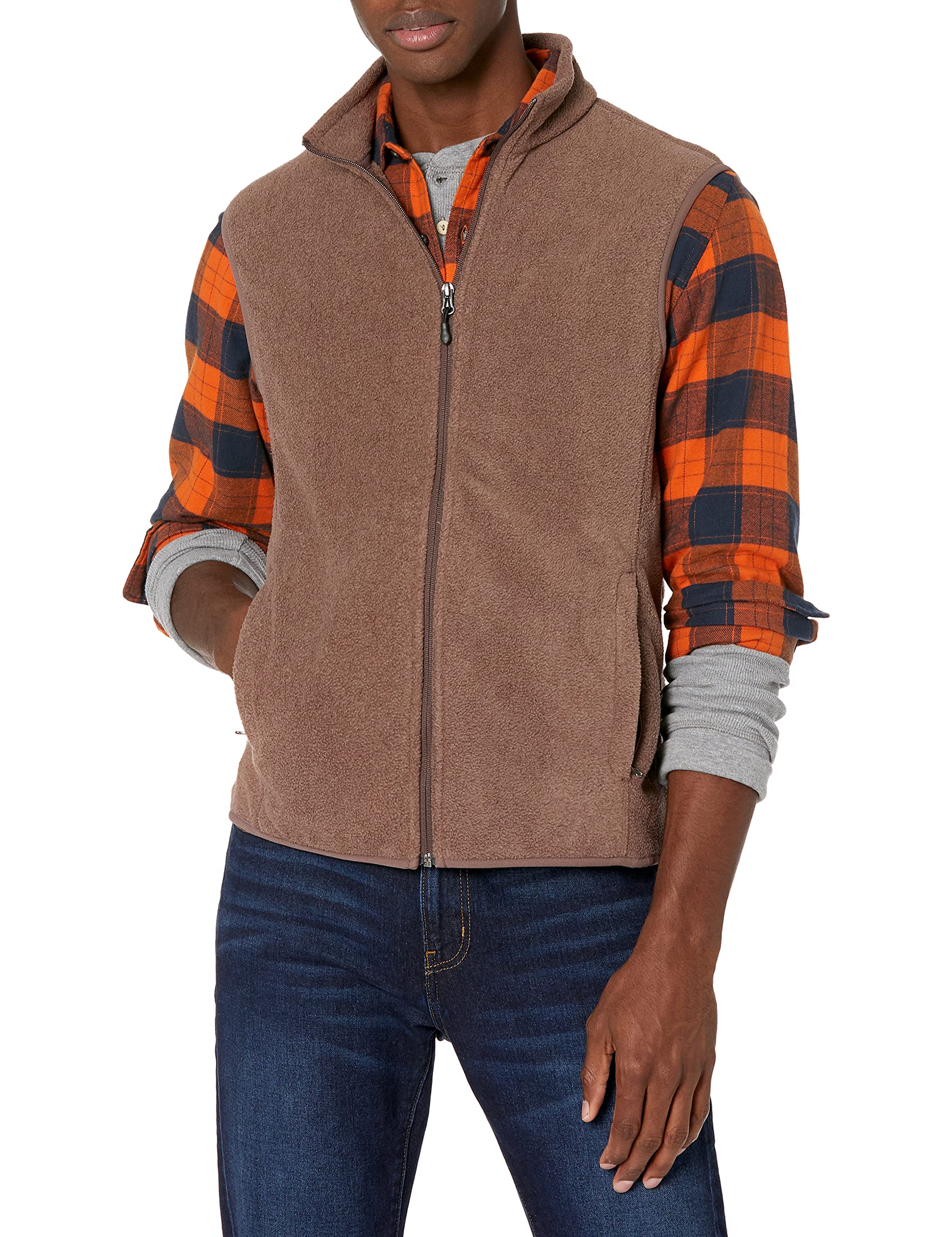 PolarZip Men's Fleece Vest – Big & Tall by Essentials