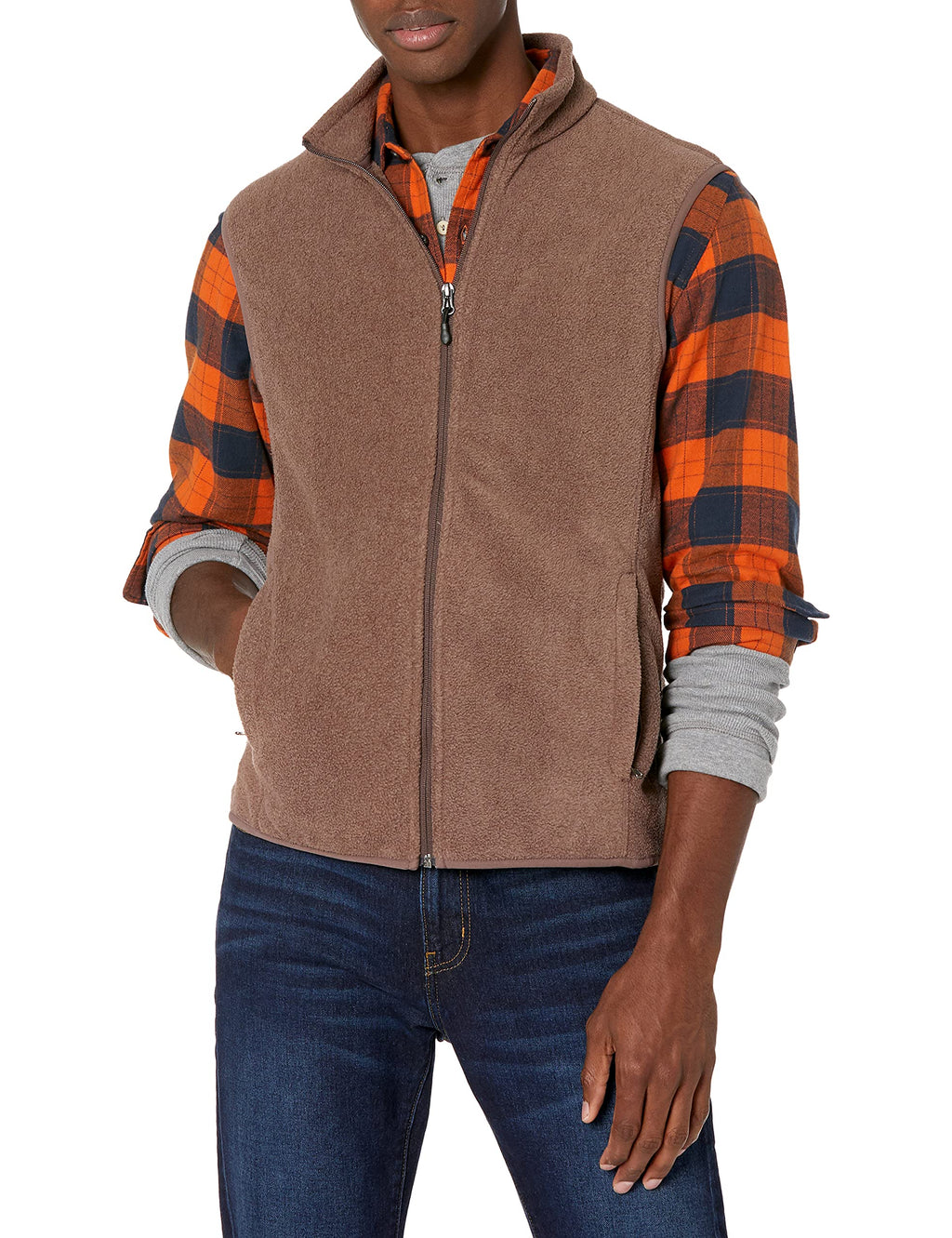 PolarZip Men's Fleece Vest – Big & Tall by Essentials