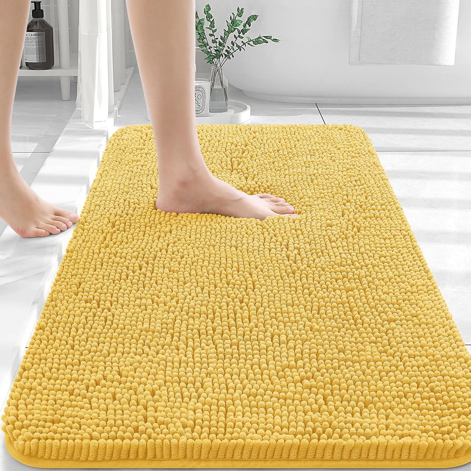 OLANLY Luxe Chenille Bath Mat - Quick Dry & Soft - Decor by Handbags Specialist Headquarter | Available at Handbags Specialist Headquarter