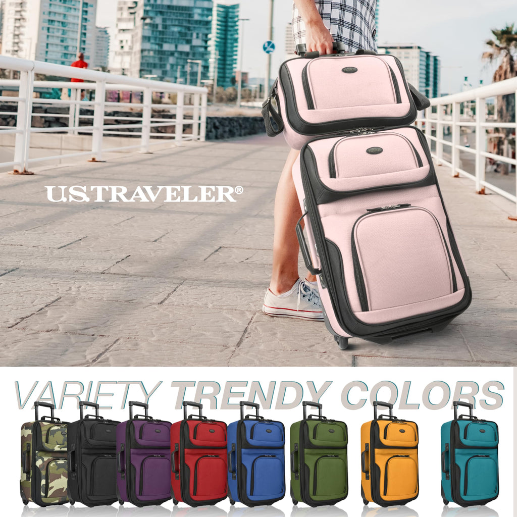 U.S. Traveler Rio Expandable Orange Carry-on -  by Handbags Specialist Headquarter | Available at Handbags Specialist Headquarter