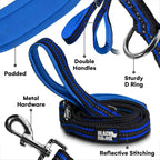 RhinoGrip Aqua: Double Handle Reflective Dog Leash -  by Handbags Specialist Headquarter | Available at Handbags Specialist Headquarter