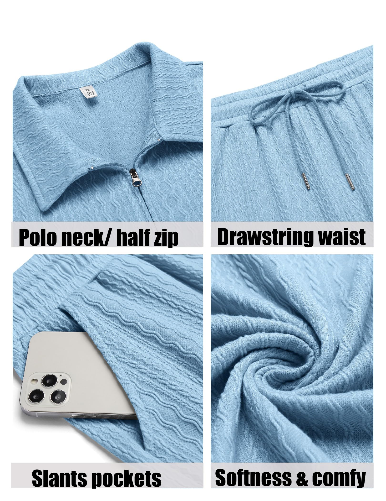 COOFANDY Men's 2 Piece Polo Shirt & Shorts Set