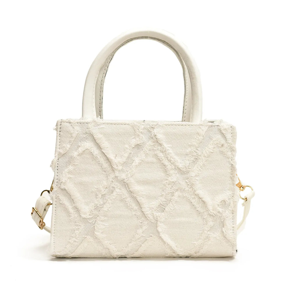 Diamond Pattern Fringe Edge Tote Bag - Tote Bag by Trendsi | Available at Handbags Specialist Headquarter