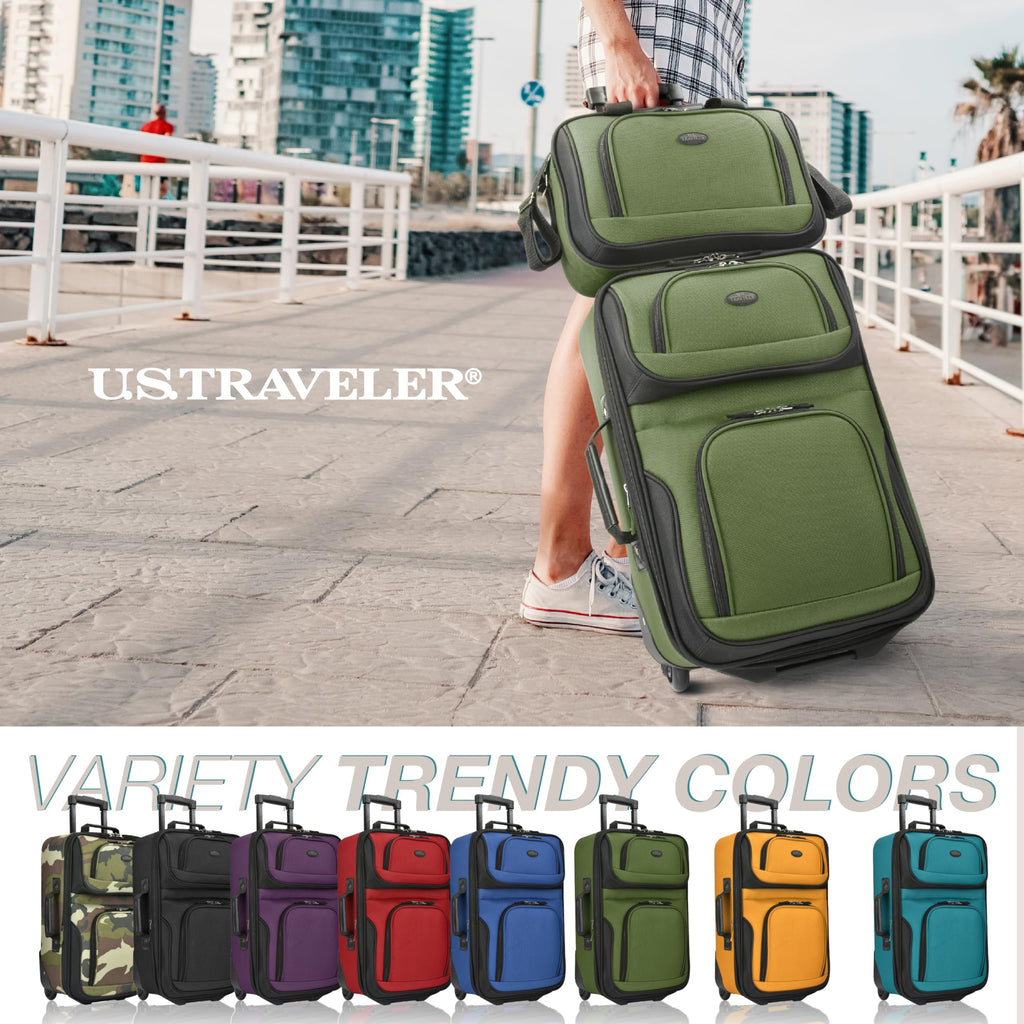 U.S. Traveler Rio Expandable Orange Carry-on -  by Handbags Specialist Headquarter | Available at Handbags Specialist Headquarter
