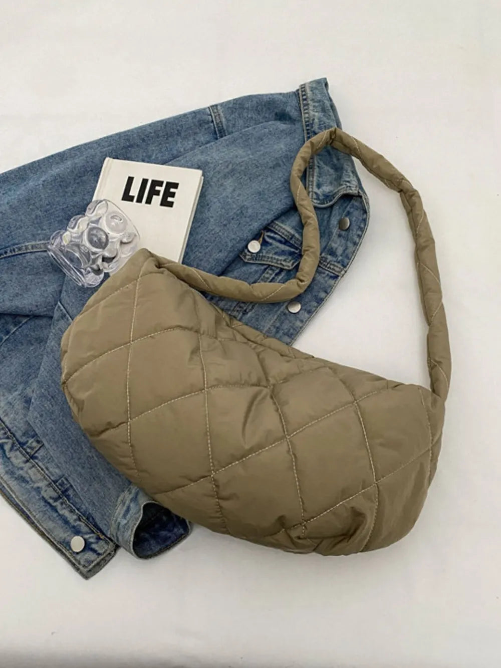 Quilted Polyester Crossbody Bag - Handbags by Trendsi | Available at Handbags Specialist Headquarter