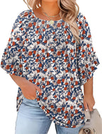 Plus Size Ruffle Sleeve Tunic Top