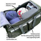 Olympia 22 Max Wheeled Duffel: 8-Pocket Water-Resist -  by Handbags Specialist Headquarter | Available at Handbags Specialist Headquarter