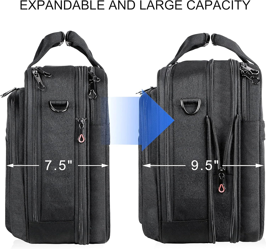 KROSER Laptop Bag up to 17.3 Expandable - Black