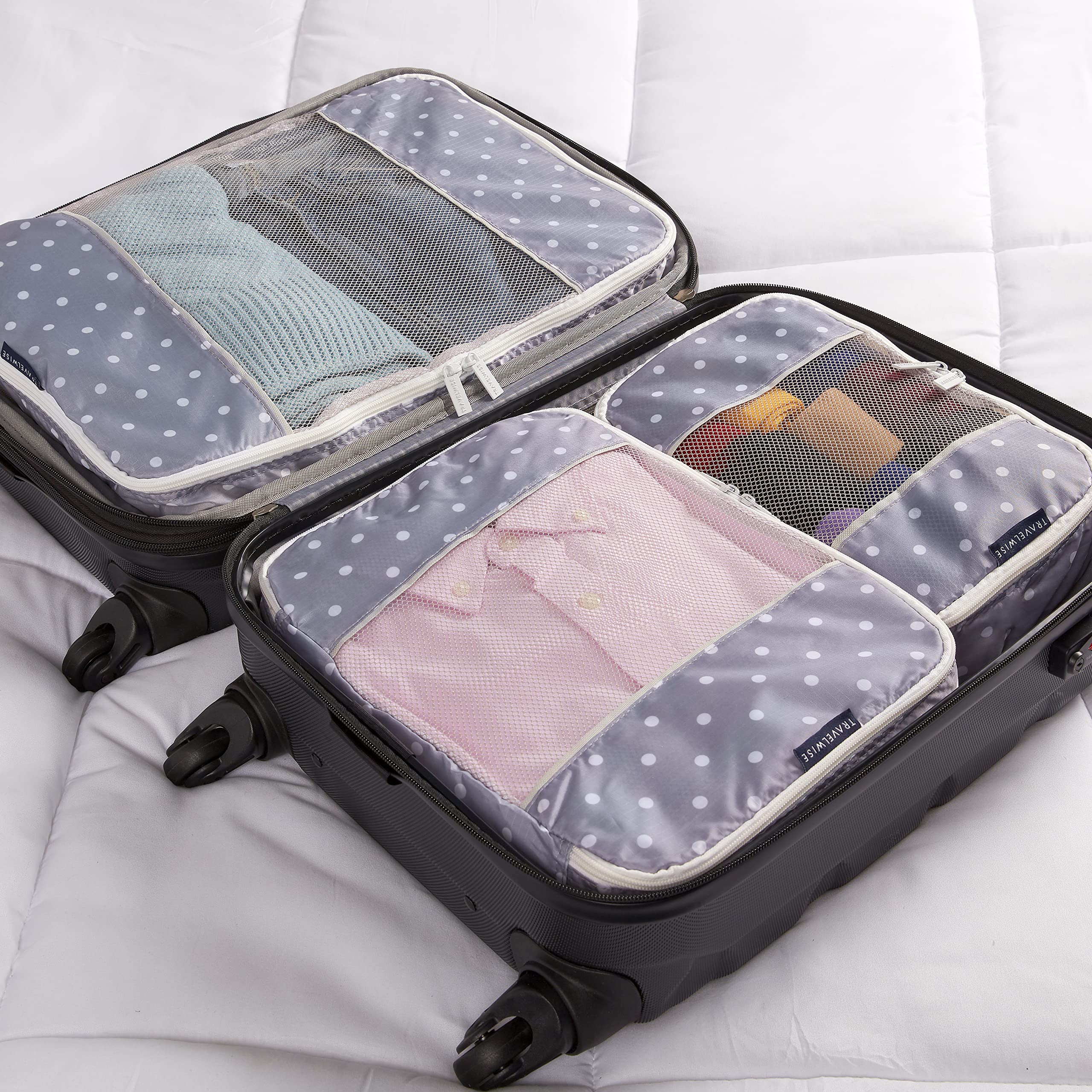 TravelWise Weekender Packing Cube Set - Silver 5-Piece - Luggage Travel Bags by Handbags Specialist Headquarter | Available at Handbags Specialist Headquarter